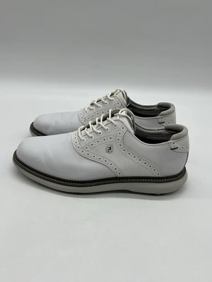 Zapatos de golf FootJoy Traditions 57903 para hombre de cuero blanco con cordones 9,5 M. Foto 1 de 4