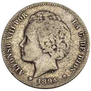 ESPAÑA. ALFONSO XIII. PESETA. PGV. 1894. - Picture 1 of 2