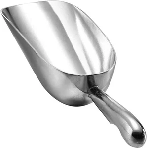 Ice Cube Scoop Cast Aluminum Shovel Scoops Kitchen Utility 5 OZ, Silver  - Picture 1 of 7