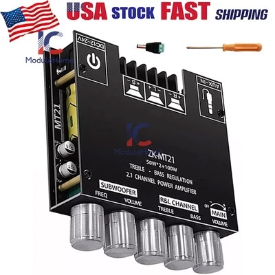 ZK-MT21 2.1Canales Bluetooth Audio Amplificador Placa Subwoofer 50W+50W+100W Foto 1 de 4