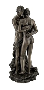 The Lovers Bronze Finished Loving Touching Couple Nude Statue - Picture 1 of 3