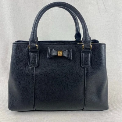 Bolso Bandolera Anne Klein Cuero Negro Arco Dorado Herrajes Mínimo Foto 1 de 4