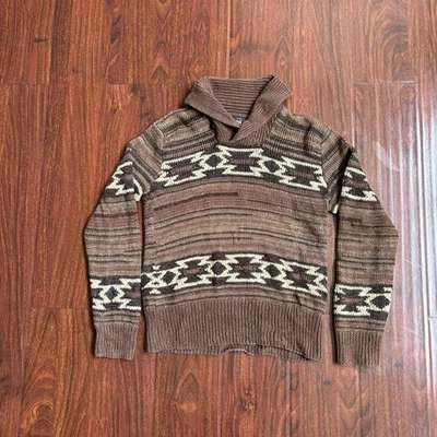 Ralph Lauren RRL Double RL Sweater M Hand Knit Shawl Collar Native Southwestern - Image 1 of 4