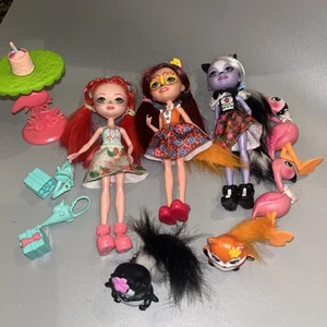 Mattel Enchantimals Paquete De 3 Muñecas Y Accesorios 6" Excelente Estado - Imagen 1 de 6