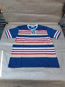 New With Tags Mens MADCAP Cobalt Striped MOD 60s 70s Retro T-Shirt 3xl - Picture 1 of 7