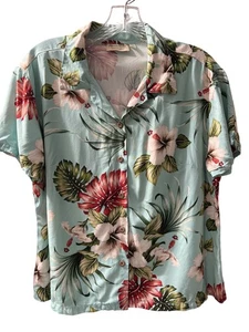 Camisa Paradise Bay Hawaiana Floral Manga Corta L Hecha en Hawaii - Imagen 1 de 5