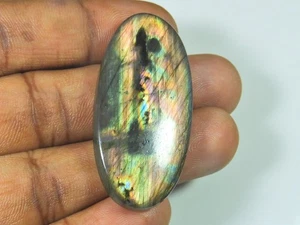 23X48MM Natural Labradorite Pink Purple Flashy Oval Cabochon Loose Gemstone W050 - Bild 1 von 9