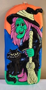Vintage Halloween Witch and Cat By Empire Seasonal Division Hanging 3D Effect. - Picture 1 of 9