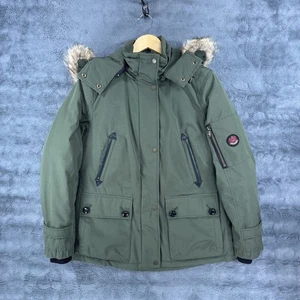 Pendleton Bachelor Expedition Parka Mantel mit Fellbesatz Kapuze Daunenfüllung grün M - Bild 1 von 7