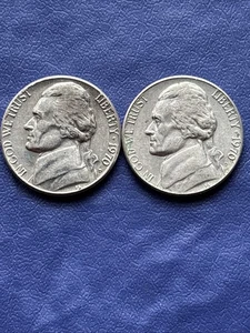 2 - 1970 D Jefferson Nickels With Misplaced Mint Marks Nice Coins - Picture 1 of 2