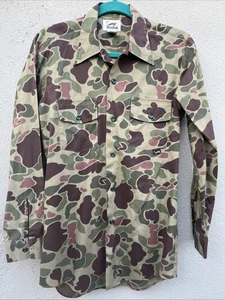 Vintage Duxbak Duck Camo Shirt Men's Small Long Sleeve Button Up VTG - Picture 1 of 7