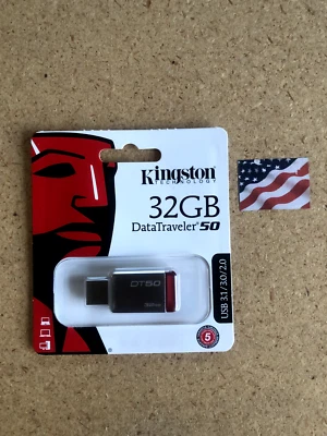 DT50/32GB Kingston DataTraveler 50 USB Flash Drive - Image 1 of 3