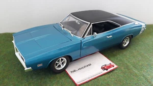 DODGE CHARGER R/T 1969 bleu métal 1/18 HOT WHEELS 21358 voiture miniature collec - Imagen 1 de 10