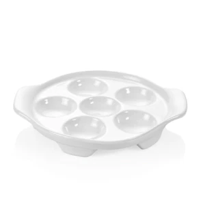 20x Schneckenpfanne für 6 Schnecken mit Lappengriffen Ø 15 cm weiß, Porzellan - Bild 1 von 1