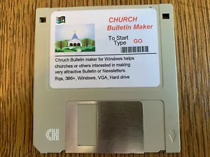 CHURCH BULLETIN HERSTELLER PC MS-DOS COMPUTER 3,5" DISKETTE IN DER NÄHE NEUWERTIG GETESTET - Bild 1 von 2