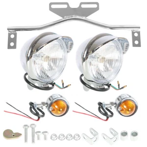 Chrome Driving Spot Fog Light Bar W/ Bracket Turn Signal For Motorcycle Honda - Picture 1 of 10