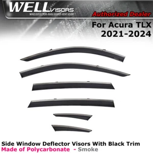 WELLvisors Window Visors For 21-24 22 23 2021 2022 Acura TLX 6 PCS Black Trim - Foto 1 di 6
