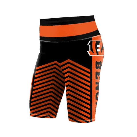 Cincinnati Bengals Women's Bike Shorts High Waist Print Leggings Yoga Shorts Cover