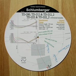 Cartridge Protractor for Schlumberger TD-200/212/212_2/222 & TD-222_2 Turntables - Picture 1 of 8