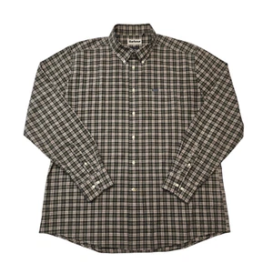 Barbour Herren XXL Langarm Tailored Fit Freizeit Button-Down Hemd Grau Grün - Bild 1 von 5