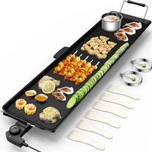 Costway Electric Teppanyaki Table Top Grill Griddle Barbecue BBQ Nonstick Camp - Picture 1 of 12