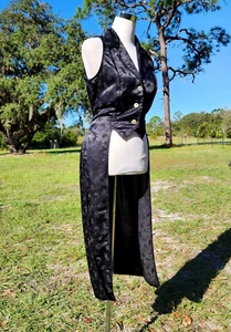 VTG Black Goth Whimsigoth Swallowtail Victorian Steampunk Coat Medieval Sz 12 - Picture 1 of 16