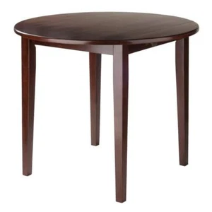 WINSOME WOOD Dining Tables 35.98"x35.98"x29.13" Walnut Round Drop Leaf Table - Picture 1 of 2