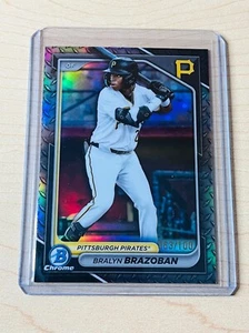 2024 Bralyn Brazoban Bowman Draft #BDC-124 refractor de metal de acero cromado 063/100 - Imagen 1 de 2