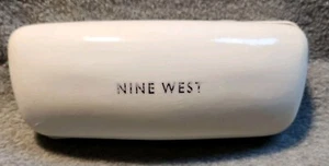 Brand New Nine West Sunglass Eyeglass Hard White Case Shiny Patent Black Lining - Picture 1 of 8