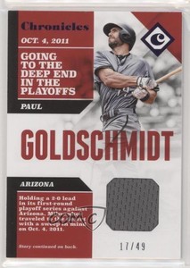 2017 Panini Chronicles Swatches Purple /49 Paul Goldschmidt #CS-PG
