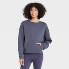 Women's Quilted Crew Sweatshirt - All In Motion Slate Xxl, Grey