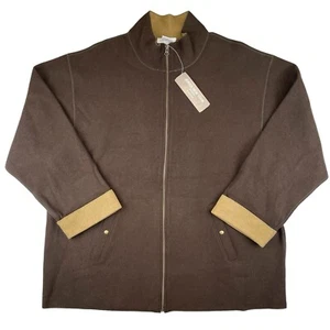 NWT Jones New York Jacket Womens 2X Brown Wool Blend Soft Equestrian Western - Picture 1 of 14