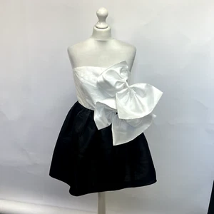 Anthropologie Mare Mare Strapless Double-Bow Mini Dress. Black/White. Medium - Picture 1 of 6