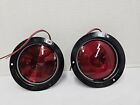 NOS Set Of 2 Signal Stat 4212 Light RED LENS Trailer Lights, Wired Ready, IOB