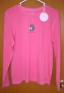 NUEVA CAMISETA ORIGINAL LIFE IS GOOD ROSA MANGA LARGA TALLA MEDIANA (MUCHAS MÁS DISPONIBLES) - Imagen 1 de 3