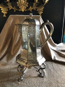 Antique English Silverplate Coffee Server with Warming Stand Hallmarked - Picture 1 of 12