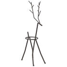 New (Type C)Deer Shape Wrought Iron Plant Stand Transparent Glass Hydroponic LT