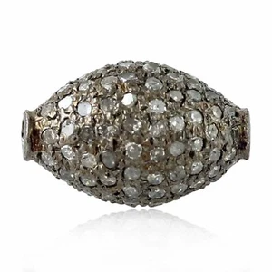 Espaciador de cuentas oxidado de diamante de 0,73 quilates encontrado plata de ley 925 - Imagen 1 de 2