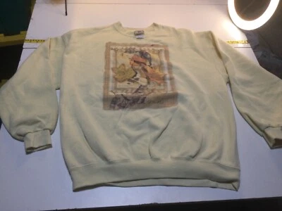 Vintage Lee Heavyweight Leaves Autumn Sweatshirt Kathleen Denis Sz XL Y2k Beige - Image 1 of 4