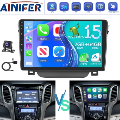 AINIFER 2+64GB Carplay Android Autoradio Für Hyundai i30 GD 2012-2016 GPS Navi RDS WIFI