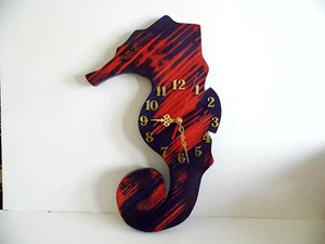 Handmade wooden Seahorse wall clock - Picture 1 of 1