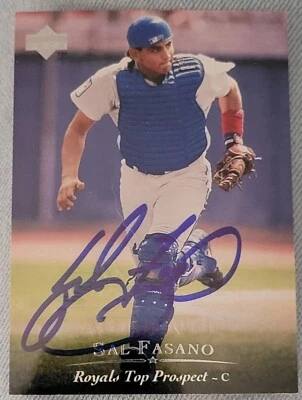 1995 Upper Deck Royals top Prospect - Future Stock #145 Sal Fasano (RC) Signed  - Image 1 of 2