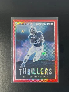 2023 Rookies & Stars- Thrillers Red Plaid Prizm Saquon Barkley # TH-22 NY Giants - Picture 1 of 2