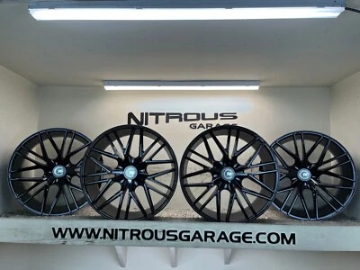 22 黑色 STAGGERED CONCAVE RF13 MESH 定制轮适用于凯迪拉克 CT6 2016-2021 — 第 1/4 张图片