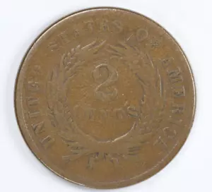 1866 Two Cent Piece 2c - Picture 1 of 4