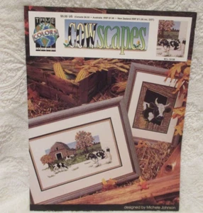 Crafting~True Cross Stitch~Cow Scapes~Michele Johnson~1992 - Picture 1 of 10