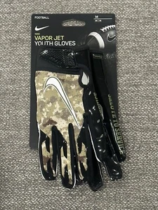 Nuevos Nike Fútbol Fútbol Vapor Jet Guantes NFL Logotipo Saludo al Servicio Camuflaje Juvenil Mediano - Imagen 1 de 6
