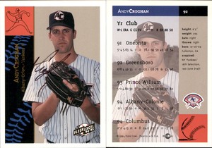 Andy Croghan Signed 1994 Fleer Excel #92 Card Albany-Colonie Yankees Auto AU