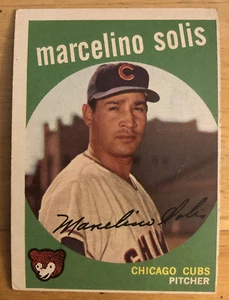 1959 Topps Marcelino Solis Baseball Card #214 Cubs Pitcher Low-Grade Fair - Picture 1 of 2