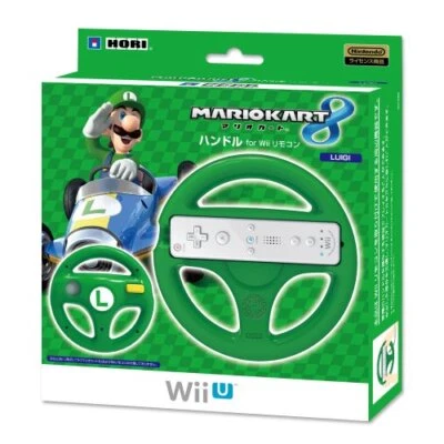 Nintendo Wii U Hori Mario kart 8 handle steering wheel controller Luigi WIU-069 - Image 1 of 3